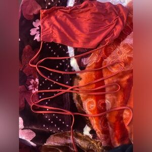 Red string crop top